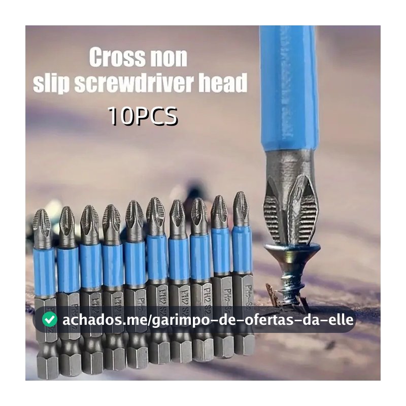 Jogo 10 Bits Ponteira Phillips Imantada Furadeira Parafusadeira Antiderrapante