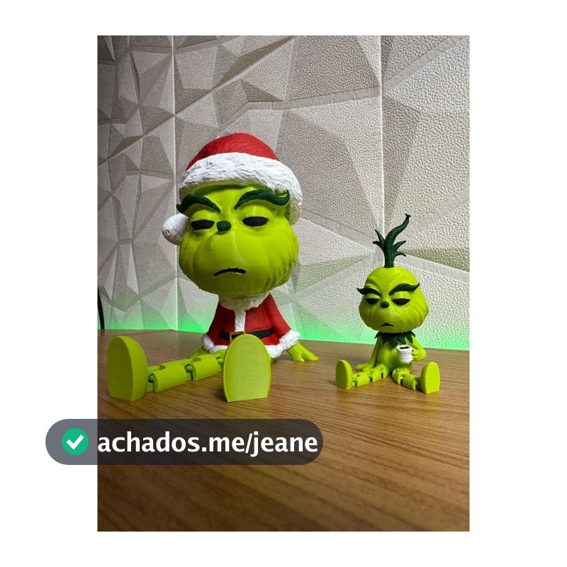 Boneco Grinch Natalino Articulado gigante  – Decoração de Natal Geek Enfeite Fofo 15CM