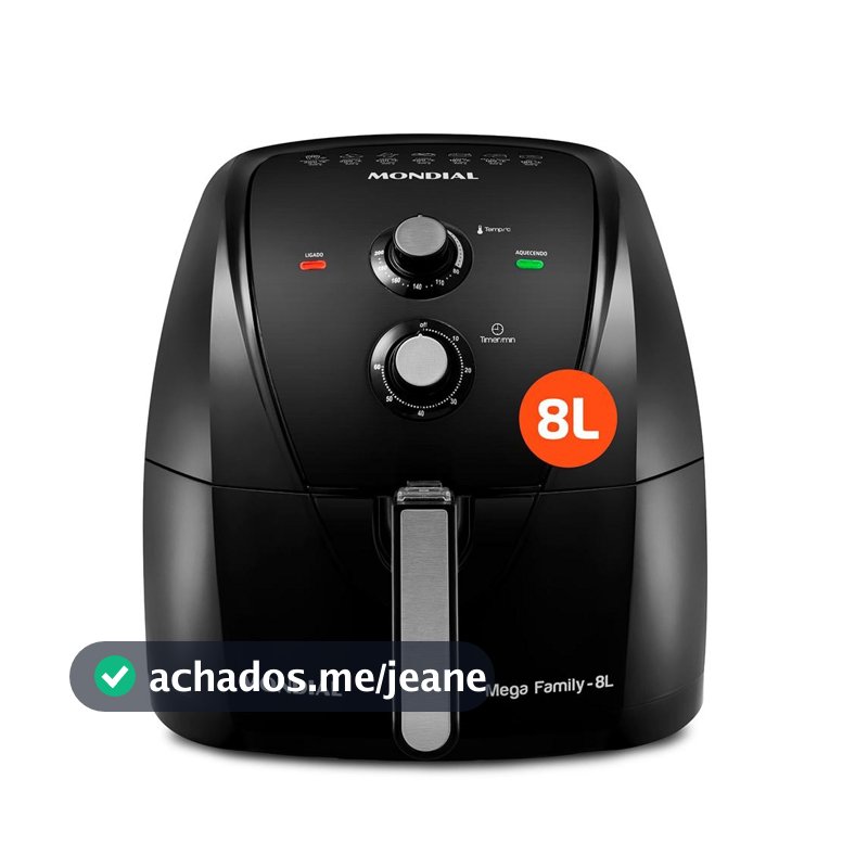 Fritadeira Sem Óleo Air Fryer 8L Mondial Preto - AFN-80-FB