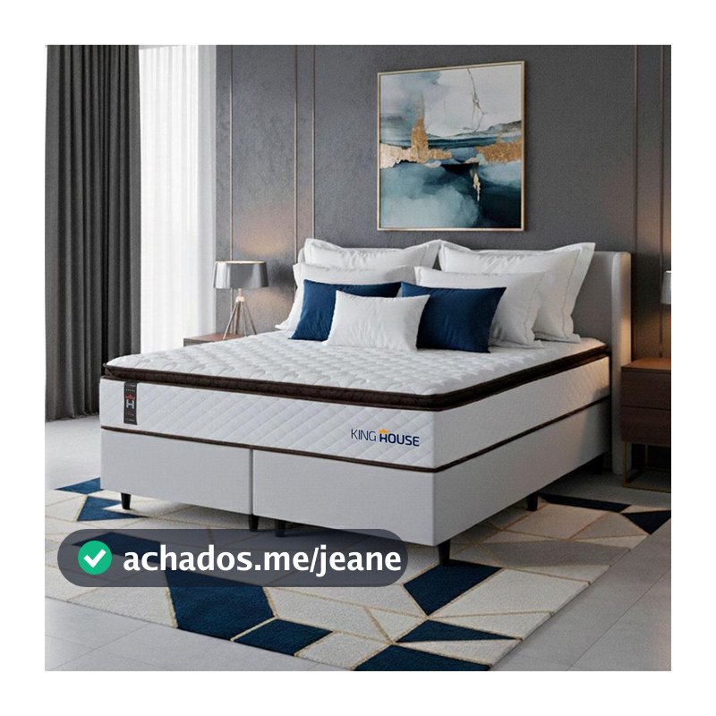 Conjunto Cama Box Espuma San Diego Branco King 193x203x67