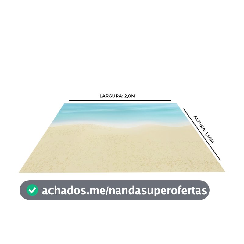Tapete De Festa Em Lona Praia Verao 2,0 x 1,50m