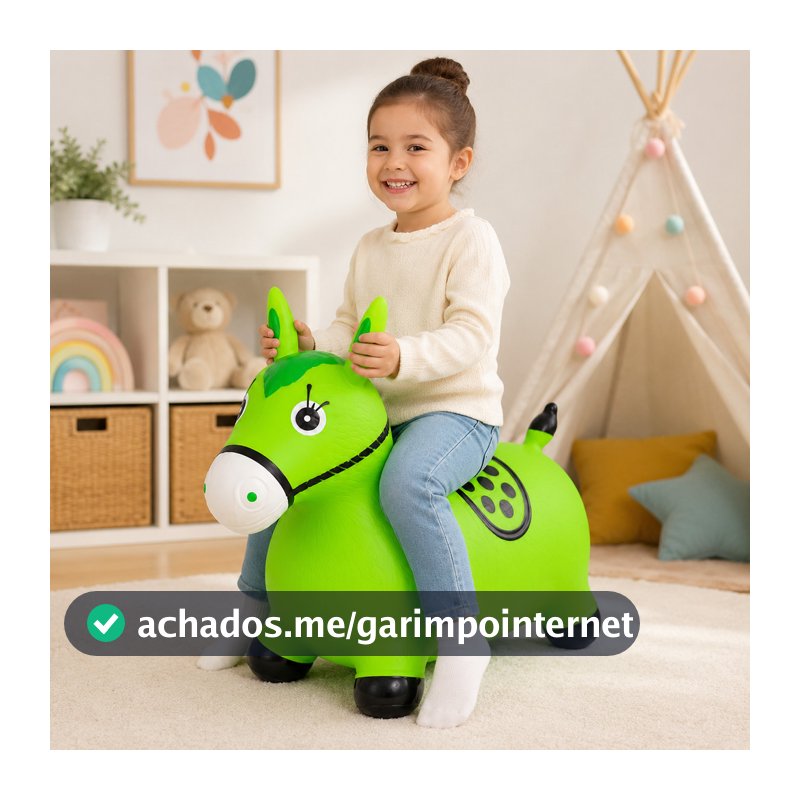 Cavalinho Upa Pula Inflável Musical Brinquedo Infantil Criança Presente Ás de Ouro