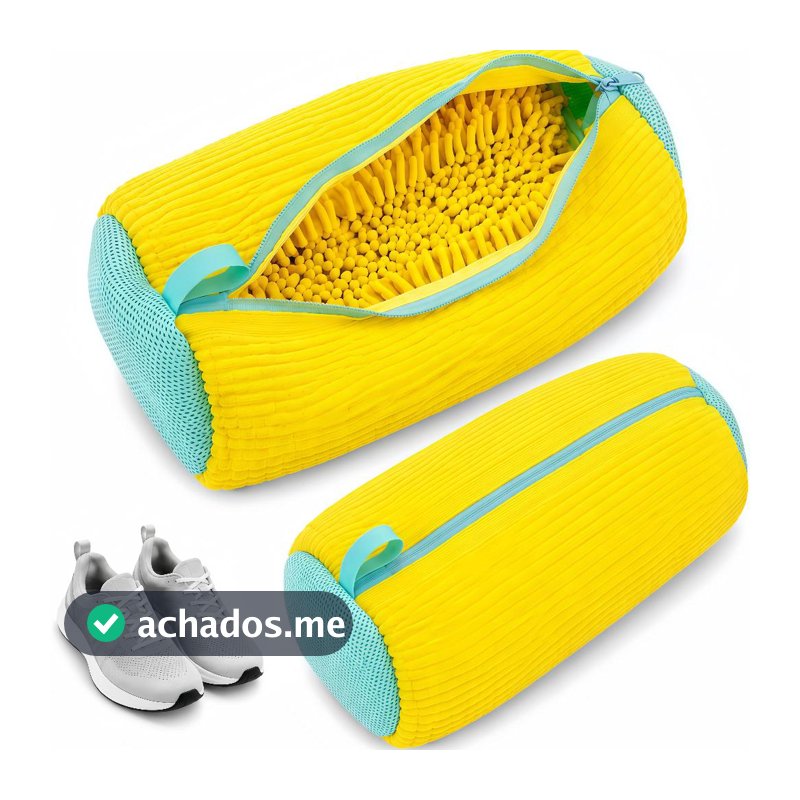 KIT 2 Sacos para Lavar Tênis na Máquina Lavanderia Sapatos Anti Deformação
