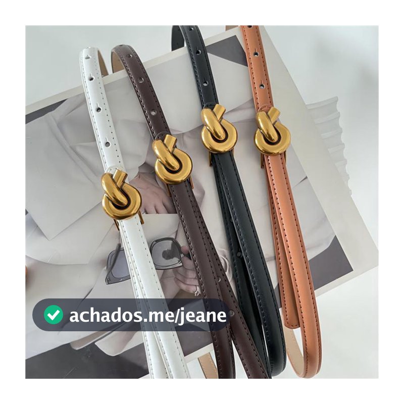 Cinto De Couro Trançado Fino Da Moda Feminina Para Vestido Com Fivela 26 Mm QW