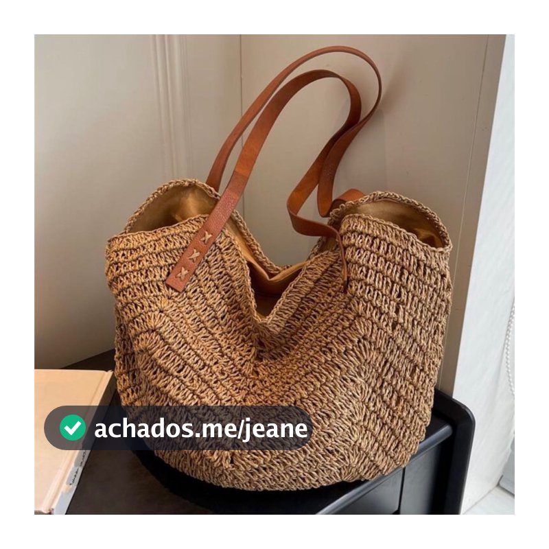 Bolsa de palha de grande capacidade para férias casuais praia portátil nova moda bolsa de ombro tecida