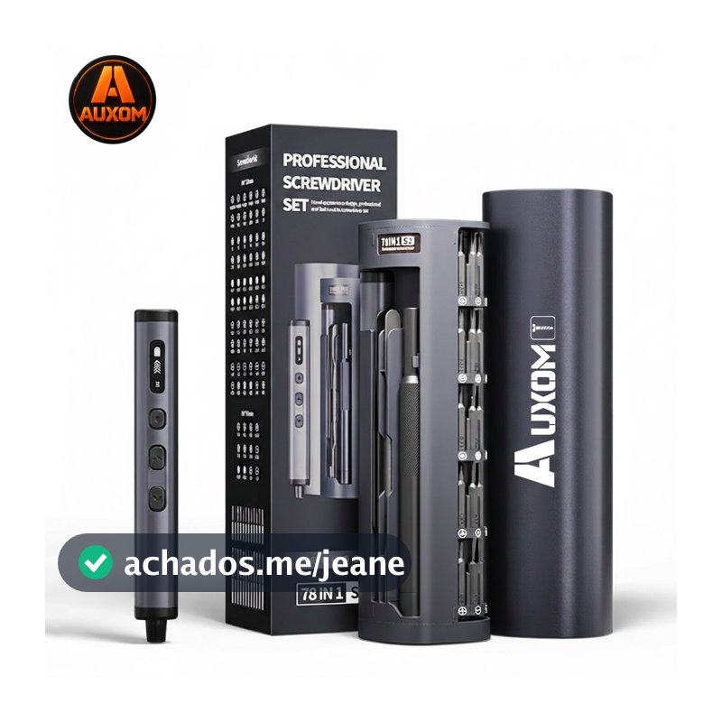 AUXOM Parafusadeira Elétrica Precisão 78 em 1 Magnética Aço S2 OLED USB-C Kit Reparo Celular PC