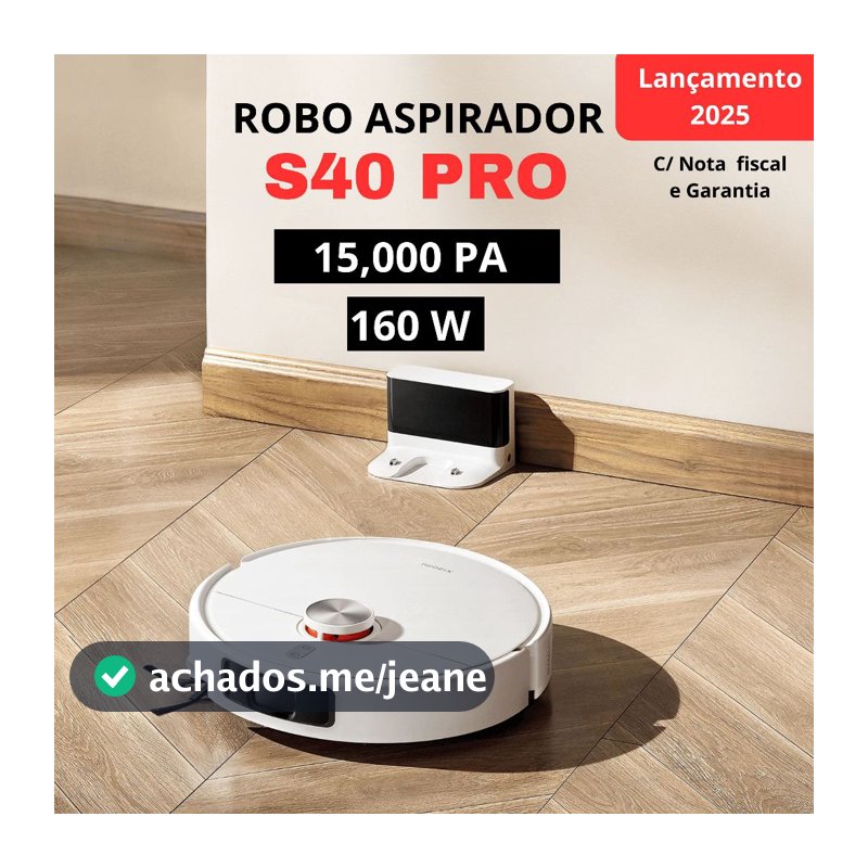 Robô Aspirador Vacuum S40 PRO - Potência Máxima 15.000Pa | Aspira e Passa Pano - Sua Casa sempre Limpa