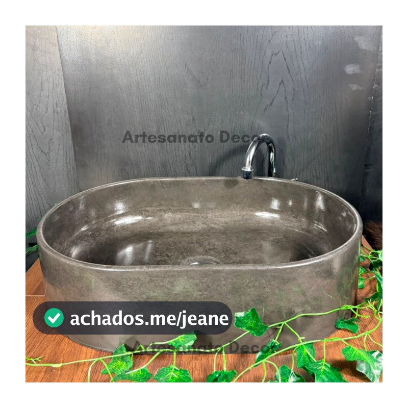 Cuba Para Banheiro Pia De Apoio Oval Preta Lavabo Sobrepor