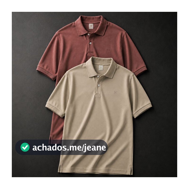 Kit 2 Camisa Polo Masculina Piquet Manga Curta