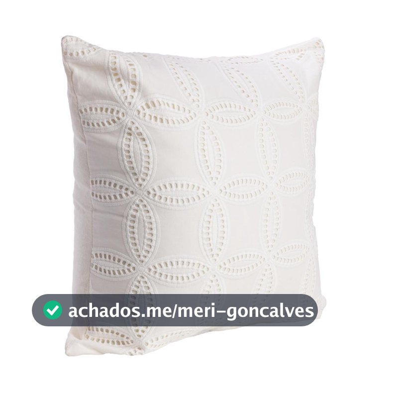 Capa para Almofada Aconchego 43cm  43cm Branca Algodão