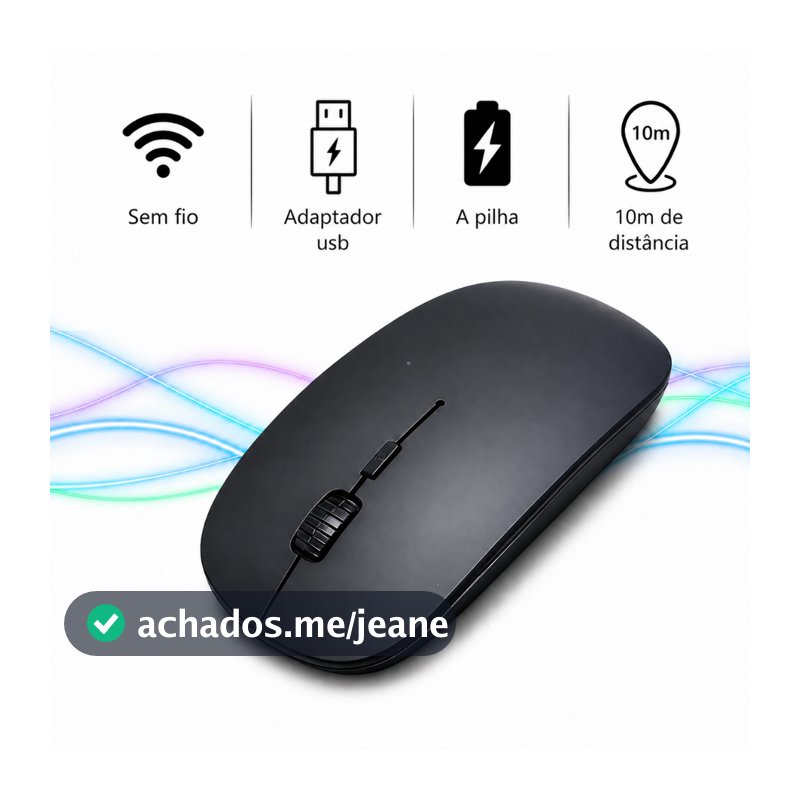 Mouse Sem Fio Portátil Pilha Notebook Windows mac Linux