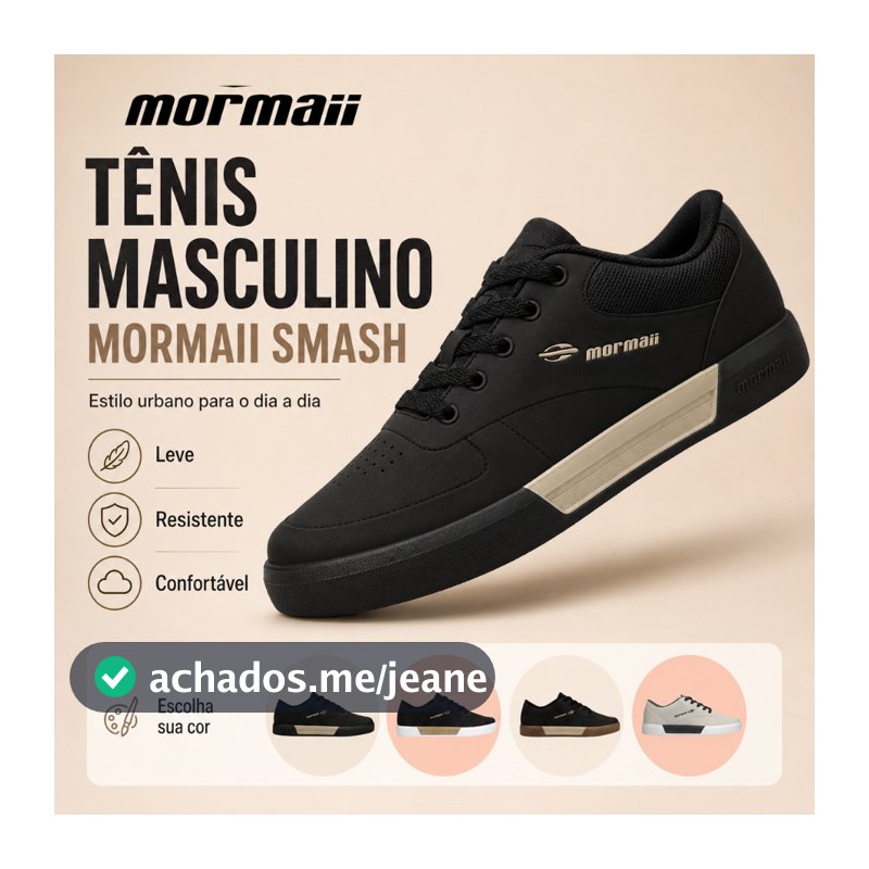 Tênis Masculino Mormaii Smash Estilo Urbano Leve Resistente Uso Diário