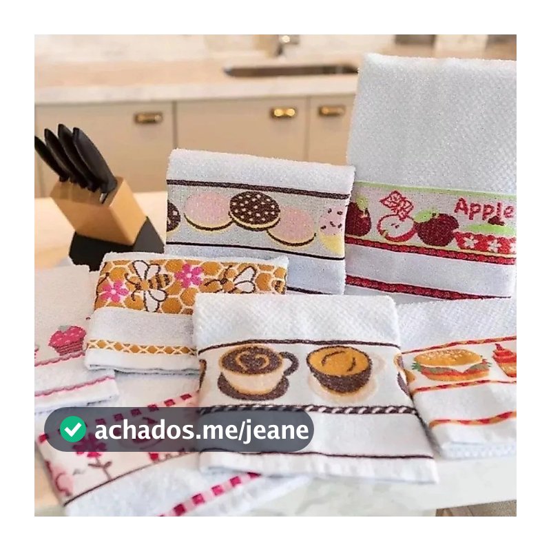 Kit 10 Panos de Prato/Copa Jacquard 100% Algodão 50x70cm | Coleção Kitchen