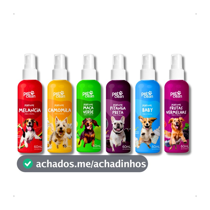 Perfume Colônia Pet Shop para Cachorro e Gato Linha Fragrâncias 60ml Vários Aromas - Pet Clean