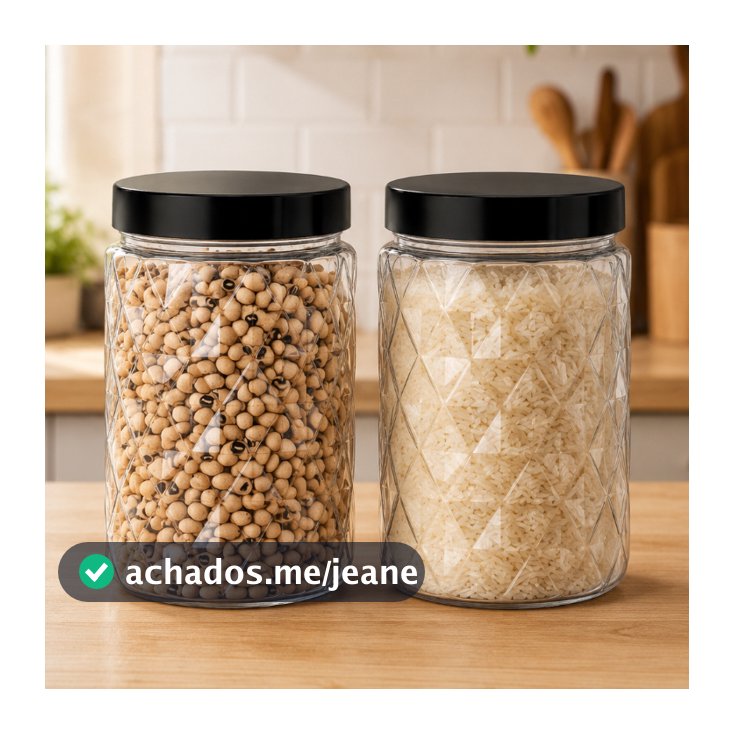 Kit 2 Pote Para Mantimentos 1,1 Litro Porta Objetos Organizador Multiuso Cozinha