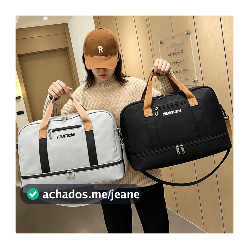Bolsa De Viagem Impermeável De Grande Capacidade De Camada Dupla Leve E Com Zíper De Duffel De Ioga