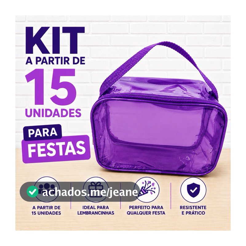 Bolsinha Retangular de Alça de mão para Festas Kit 15 20 25 30 35 40 45 50 55 60