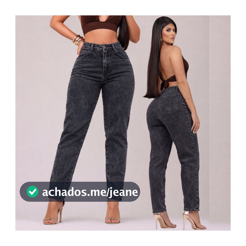 Calça MOM Jeans Destroyed 100% Algodão Cintura Alta Sem Lycra