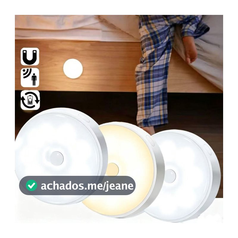 Luminaria Sensor USB LED LUZ Noturna De Presença e Movimento 1/2/3PCS LUZ FRIO/LUZ QUENTE