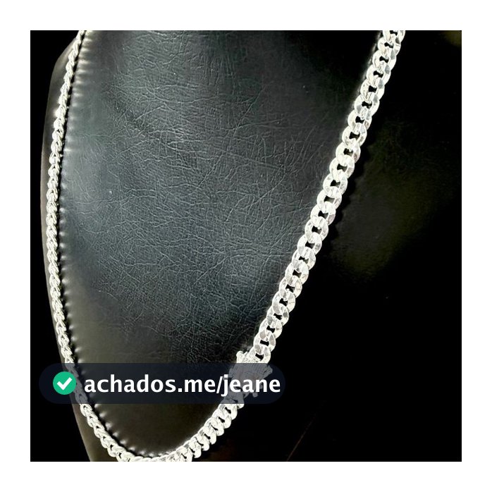 Cordão Grumet Escama de peixe Masculino 9 mm 70 cm ou 60 cm - Prata Mista 925