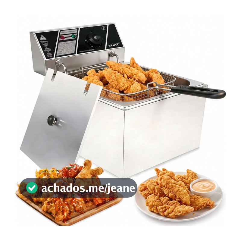 Fritadeira Elétrica Industrial 10L Inox Profissional 110/220V