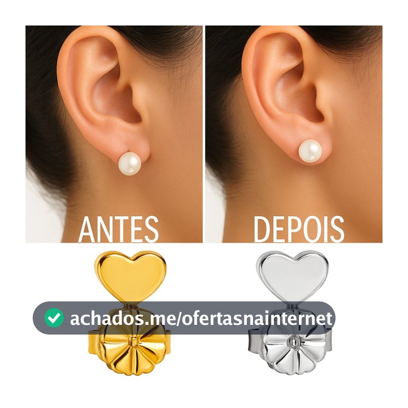 Tarraxa Mágica de Sustentação p/ Sutiã Orelha Rasgada Banhado a Ouro 18k Acessório Anti Alérgico
