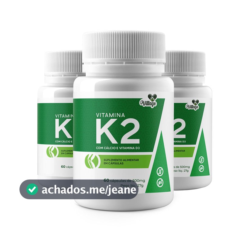 3X  Vitamina K2 Mk7 Cálcio + vitamina D3 Menaquinona-7 VITTAGE
