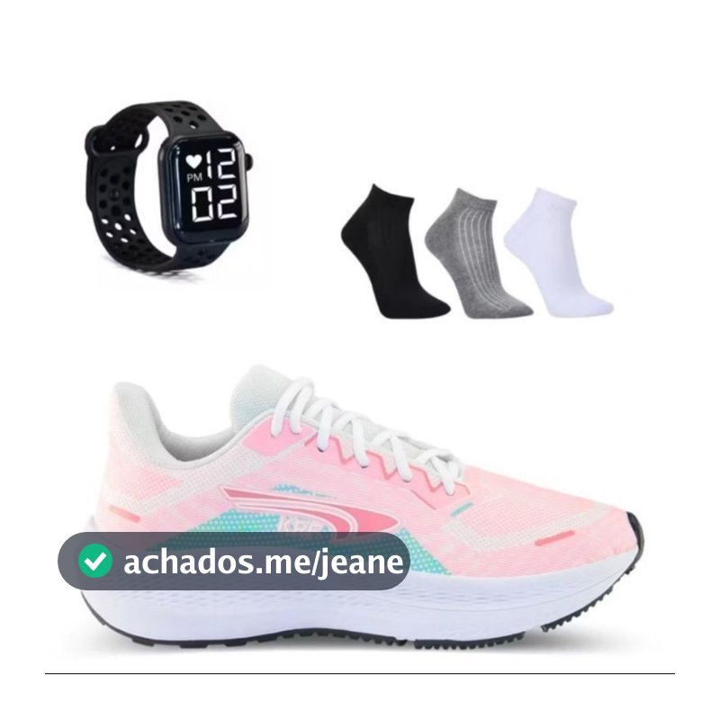 Kit Tênis Feminino KRF + Relógio Digital + Meia | Academia, Caminhada, Crossfit e Dia a Dia