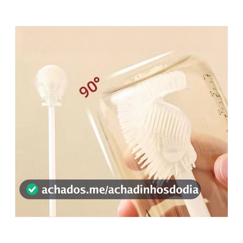 Escova De Lavar Garrafa Mamadeira Copo Taça Silicone Com Cerdas Macias Para Limpeza Completa