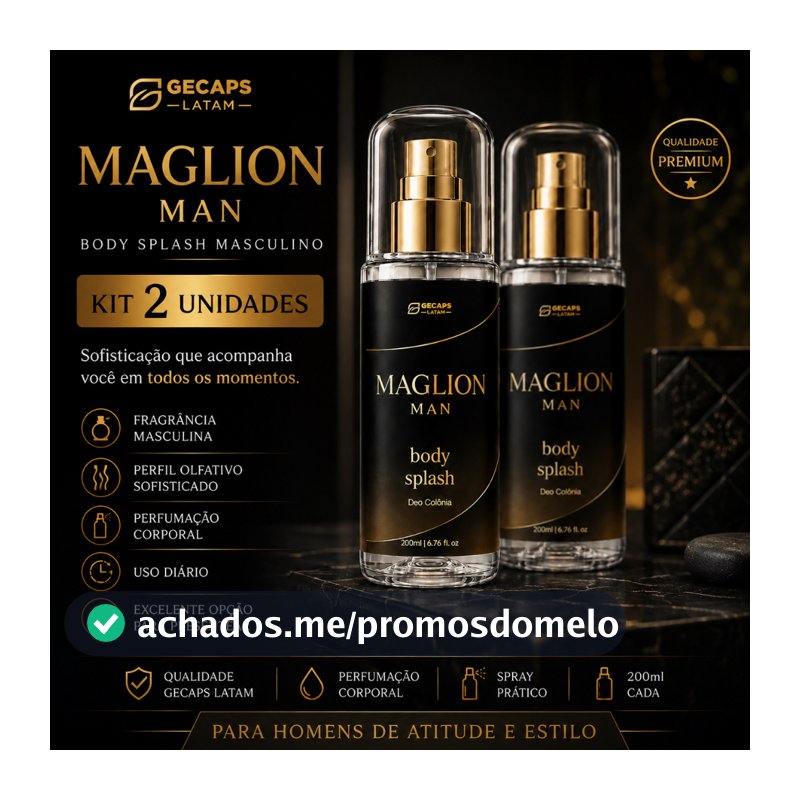 Kit 2 Maglion Man Body Splash Masculino 200ml | Perfume Corporal Premium | Gecaps Latam