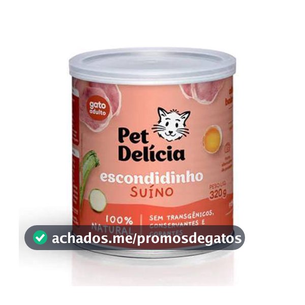 ALIMENTO NATURAL ESCONDIDINHO SUINO PET DELICIA PARA GATOS - 320G