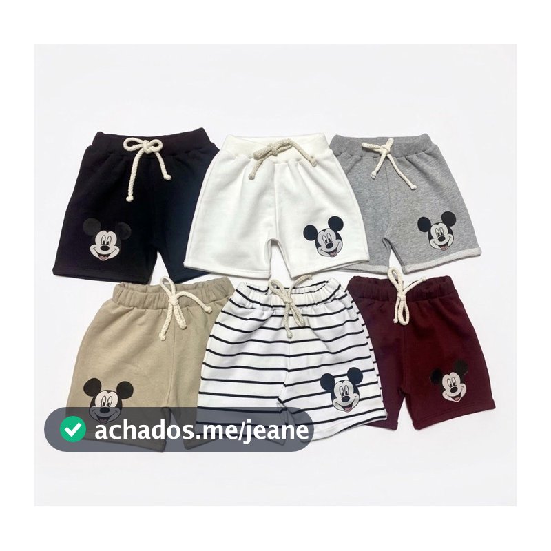 Bermuda bebe ao 6 anos Moletinho estampado Shorts menino