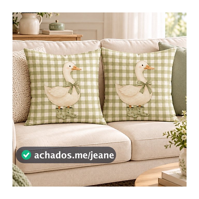 KIT 2 Capas Para Almofadas Decorativas de Luxo, Estilo Moderno Ganso Verde Sublimadas 45x45