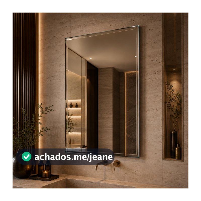 Espelho Mirano Paris 80x40cm Bisotê Grande Banheiro Lavabo