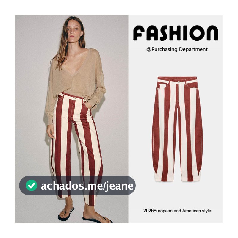 ZA 2026 Verão Novo Produto Moda Feminina All-Match Cintura Alta em Forma de Balde Jeans em Forma de Tornozelo 5216078 10