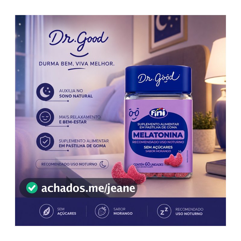 MELATONINA FINI DR GOOD MORANGO 60UN