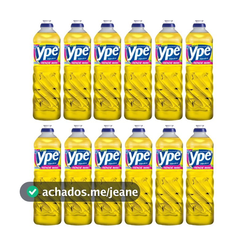 Detergente Líquido Ypê - Kit com 12 frascos de 500ml.