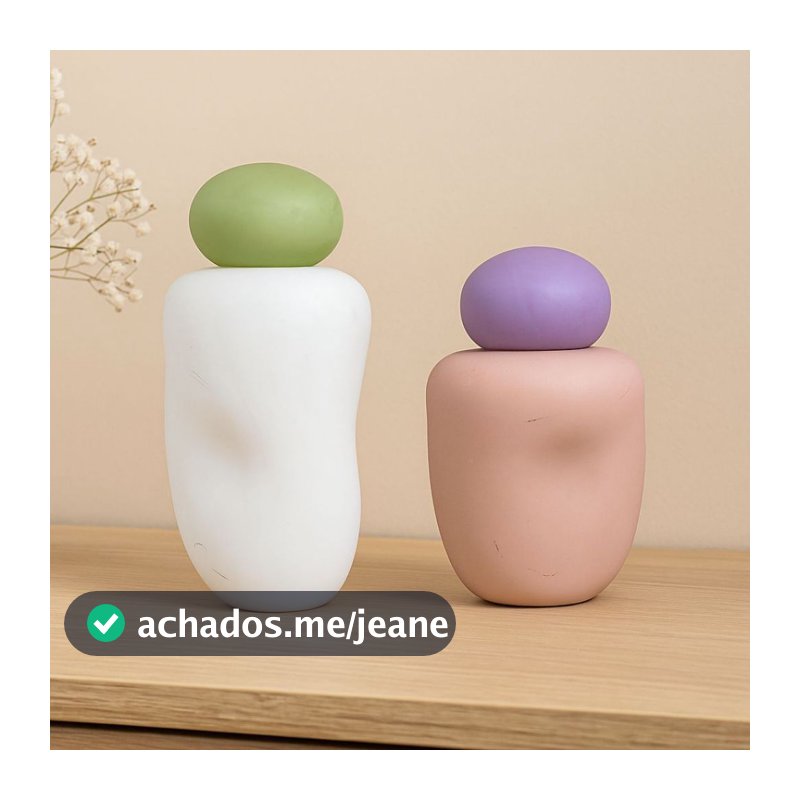 Garrafa Decorativa de Vidro com Tampa | Design Orgânico | 4 Cores | Unidade