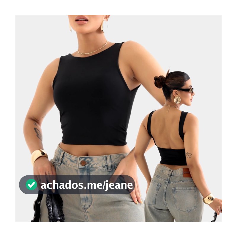 Blusa Blusinha Feminina Regata Costa Nua Suplex Duplo Blogueira Tendencia