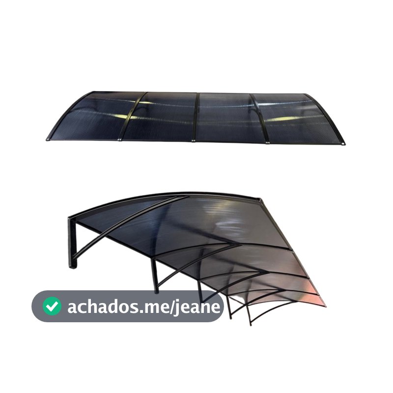 Toldo policarbonato 300x70cm cobertura proteção portas e janelas area externa