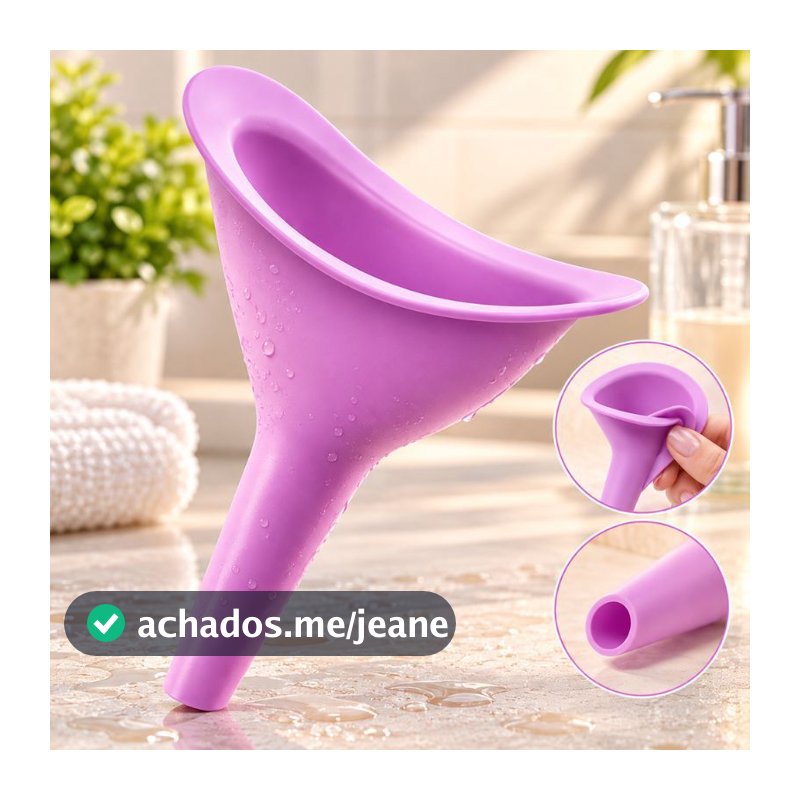 Urinol Feminino Portátil em Silicone Reutilizável  | Uso Em Pé | Uso Externo | Ideal Viagem /Camping