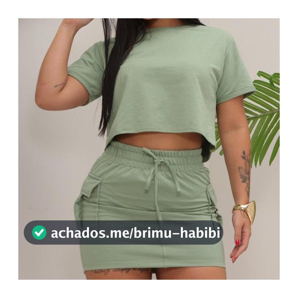 Saia Cargo moletinho leve saia  moletinho