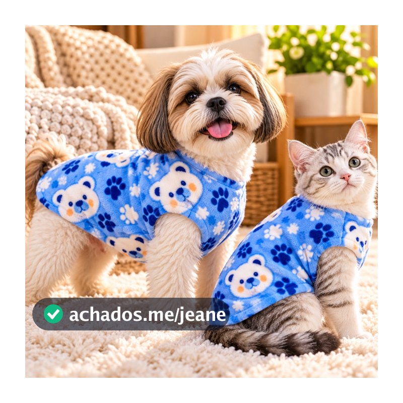 Roupa Pet Cachorro Gato Soft Inverno Macho e Fêmea