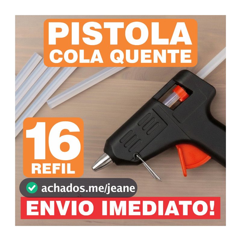 Pistola De Cola Quente + 8, 16 Bastões Revolver De Cola para Escola Artesanato Bivolt 110v e 220v Profissional 10w