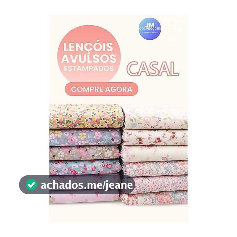 Kit 10 Lençol Sem Elástico Casal Avulso Microfibra Estampas Aleatórias 100% Poliéster 120 Fios