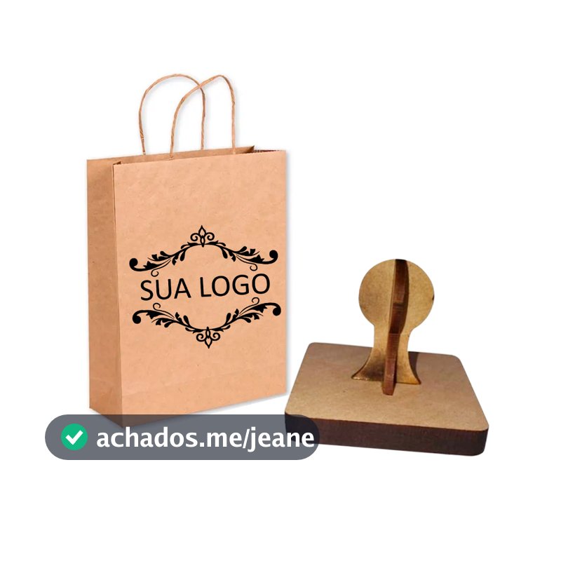 Carimbo personalizado grande 15x9 cm com logo para sacolas e saco kraft sacolas e caixas