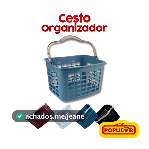 Cesto Grande Para Prendedor Colorido 13cm x 20cm x 15cm Usual Utilidades