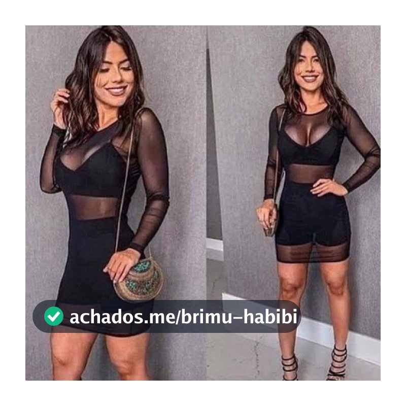 Vestido de Tule Manga Longa transparente