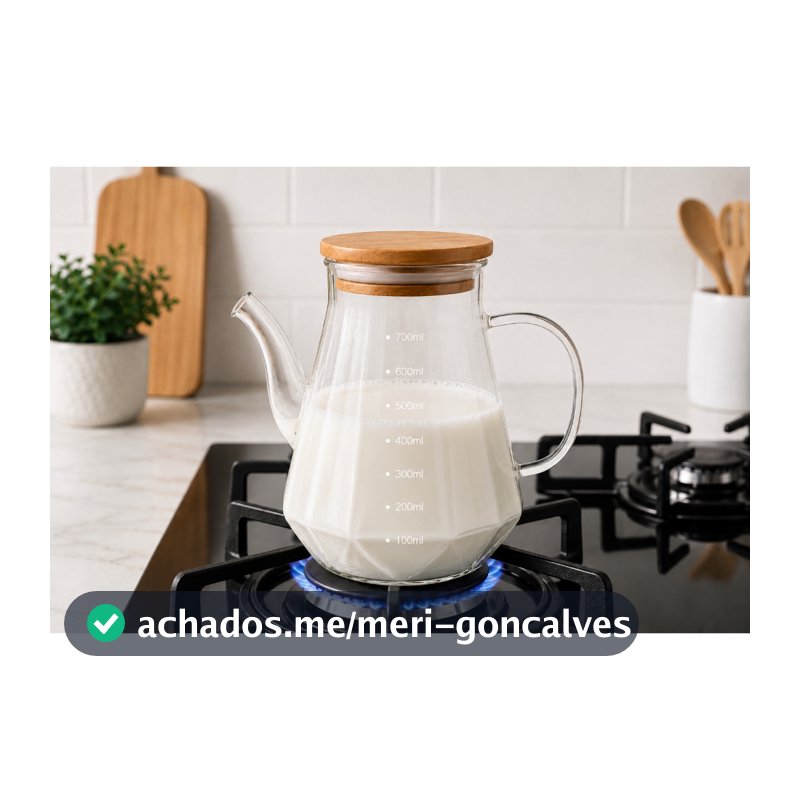 Bule Jarra de Vidro Borossilicato 750ml para Café Chá Leite Resistente ao Calor