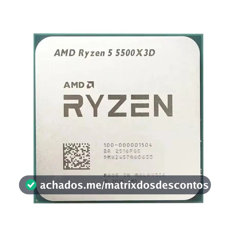 AMD Ryzen 5 5500X3D, 4.0GHz Max Turbo, Cache 96MB, AM4, (Novo S/Box)